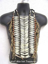 Native American Style Handmade Regalia White Hairpipe Red Beads BREASTPLATE - £123.79 GBP
