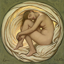 FRAMED CANVAS Art print giclee the heart of the rose elihu vedder 18&quot; X 18&quot; - $107.91
