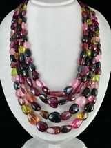 Natural Multi Tourmaline Beads Cut Nugget 4 L 2221 Ct Gemstone Necklace - £9,801.14 GBP