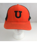 Orange U Black Mesh Back Unisex Embroidered Snapback Baseball Cap - $288.06 MXN