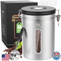 Miscedence 35OZ Airtight Coffee Canister with Lid - 304 Stainless Steel ... - $47.78