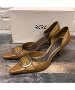 BCBG Paris Pliminas Mustard calf Leather Pointy Toe heels Shoes size 8.5 - £43.04 GBP