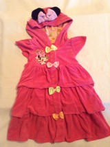 Size 2 Disney Store Minnie Mouse swimsuit cover up dress hoodie pink - $13.59