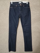 Loft Straight Jeans Womens 6 28 Tall Blue Dark Wash Stretch NEW - $39.47