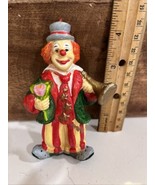 Plastic Clown W/Horn Ornament Vintage - See Photos &amp; Description - 4” (#3) - $11.50