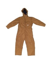 Carhartt Vintage Quilt Lined Insulated Canvas Coveralls Hood X02 BRN Sz ... - $95.00