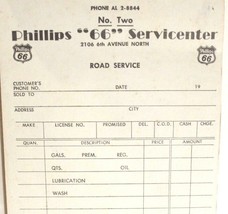 Vintage Phillips 66 Service Center Order Blank  Automobile Box2 - $9.89