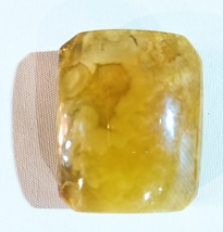 Amber Rectangle-Pendent EarthGreen&amp; Butter color - £64.56 GBP