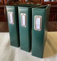 Set of 3 Scrapbook Original 9x9 forest green two ring Albums folders - $28.50