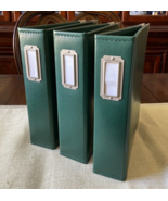 Set of 3 Scrapbook Original 9x9 forest green two ring Albums folders - £22.69 GBP