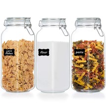 78Oz Glass Food Storage Jars With Airtight Clamp Lids, 3 Pack Large Kitc... - $50.99