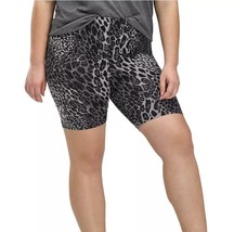 Hue Essentials Wavy Leopard Bike Shorts Size Large - $17.18