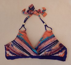 NEW Liz Claiborne Swimsuit Top Bikini Blue Multi Size 16 NWT Retail $48 - £11.00 GBP