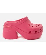 Crocs Hyper Pink SIREN Chunky Platform Block Heels Slip-In Clogs Wm&#39;s 12... - $102.56 CAD