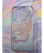 Zerodamage Samsung S22 Phone Case, Blue/Pink Marble Glitter Pattern - $1.99