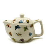 Small Ceramic Butterfly Design Herbal Teapot and Strainer - $17.71 CAD