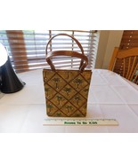 Palm tree purse handbag small travel bamboo tropical canvas jewels NOATD - £19.03 GBP