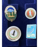 Vintage Set Of 4 Collectible Pins In Honour Of Sport And Military Activi... - $11.30 CAD