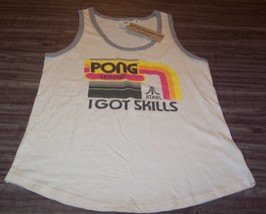 Vintage Style Women&#39;s Teen Atari Pong Video Game Sleeveless T-shirt Medium New - £15.82 GBP