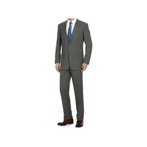 Mens Suit RENOIR English Window Pane Classic Fit Business 292-2 Gray Blue image 2