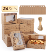 24 Pieces Dessert Boxes with Rolls Rope and Stickers, Pastry Treat Boxes - $24.84