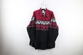 Vtg 90s Streetwear Mens XL Faded Southwestern Rodeo Pearl Snap Button Shirt USA - £33.28 GBP