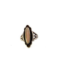 Vintage Signed Sterling Silver Native American Navajo Mother of Pearl Ri... - $38.61