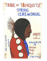 1967 Poster Spring Ceremonial Tribe of Tahquitz 21x14 Indian Dances Long... - $27.50
