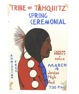 1967 Poster Spring Ceremonial Tribe of Tahquitz 21x14 Indian Dances Long... - $27.50