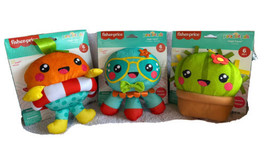 3 Plush Cactus Orange Octopus Paradise Pals Giggle Squad Fisher Price Baby Toys - £27.25 GBP