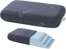 LOFE Adjustable Thin Memory Foam Pillow - 4 Heights from 1.2 to 4.8in, Cervical - £25.88 GBP
