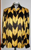 VINTAGE STARINGTON, BLOUSES BY CHARLOTTE - SILK CHARMEUSE BLOUSE - BOLD ... - $28.71