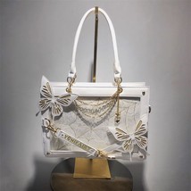 Xiuya Lolita Handbag Y2k Labyrinth Butterfly Spider Web Diablo Letter Chain Ita  - £65.99 GBP