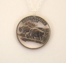 North Dakota, Cut-Out Coin Jewelry, Necklace/Pendant - £17.26 GBP