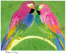 Walasse Ting 2 Parrots, 1990 - £199.52 GBP