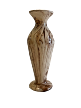 Vase Alaska Native Clay 5 In Bud Signed Pottery Ceramic Tan Brown Swirl ... - £10.70 GBP