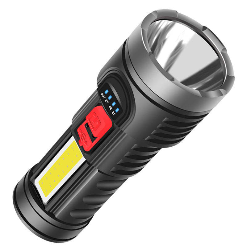 Battery Level Display Usb Rechargeable Flashlight Soft Light Side Light ... - $8.75