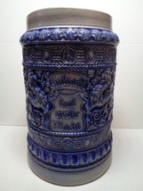 Vintage German cobalt blue salt glazed beer mug stein 1L - £67.59 GBP