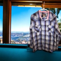 Cody James Button Up Shirt Mens 2XL Gray Pink Blue Pearl Snap Western Co... - $22.28