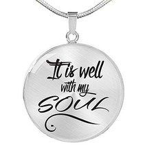 Express Your Love Gifts It is Well with My Soul Circle Necklace Engraved 18k Gol - £53.43 GBP