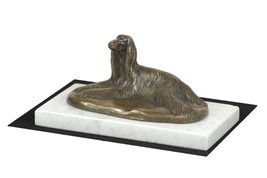 Afghan Hound (lying), dog white marble base statue, limited edition, ArtDog - £121.90 GBP