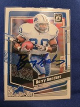 Barry Sanders Hand Signed Baseball Card Autographed Detroit Lions Auto - $27.00