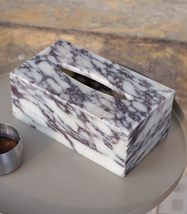 Purple Marble Tissue Box, Modern Oval Opening Napkin Holder for Home, Ho... - $2,754.21 MXN