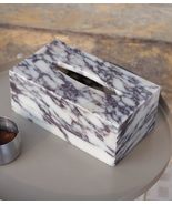 Purple Marble Tissue Box, Modern Oval Opening Napkin Holder for Home, Ho... - $209.10 CAD