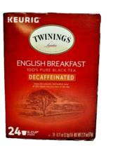 Keurig K-Cup Decaf Twinings of London English Breakfast Pure Black Tea 24-Ct NEW - $25.21