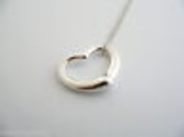 Tiffany &amp; Co Silver Peretti Large Open Heart Necklace Pendant Chain Love Gift - £206.23 GBP