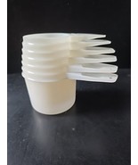 6 Set Vintage Tupperware Nesting Measuring Cups Sheer White Stacking Mad... - $298.05 MXN