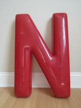 LARGE 24&quot; Vintage Neon Store Letter Front &quot;N&quot; (24”h x 15 1/2”w) red 2 FO... - £112.10 GBP