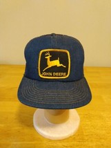 Vintage John Deere Denim Mesh Snap Back Patch Trucker Hat Cap made in USA - £59.37 GBP