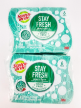 Scotch Brite Scrub Dots Heavy Duty Scrub Sponges 6 Count Pack Lot Of 2 - £15.88 GBP